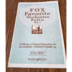 Fox Favorite Orchestra Folio Violin Volume One Sheet Music Book 1927